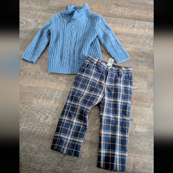 Janie and Jack Boys Sweater/Pants Outfit Set Size 18-24 Months